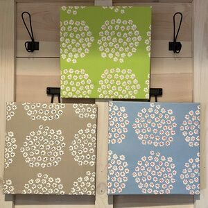 Set of 3 Marimekko Handmade Fabric Panels for Wall Hanging